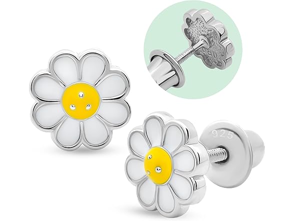 UmaUmi 925 Sterling Daisy Studs Girls
