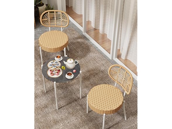 GarveeLife 3 Piece Wicker Patio Bistro Furniture Set