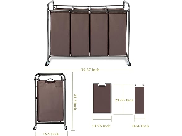 STORAGEIDEAS Laundry Sorter 4 Section