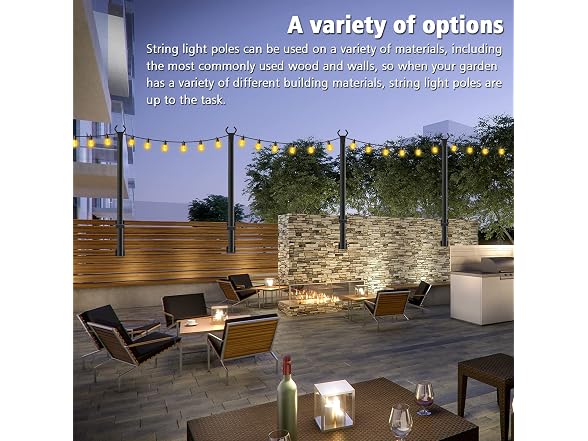 Beizelte 2-Pack 5ft String Light Poles