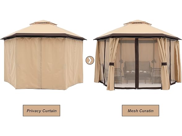 10'x10' Gazebos for Patios Outdoor Hexagonal - Gallery 6