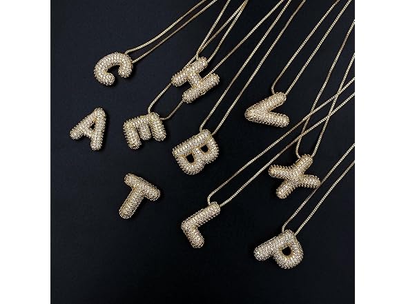 DIOWUS Bubble Letter Necklace