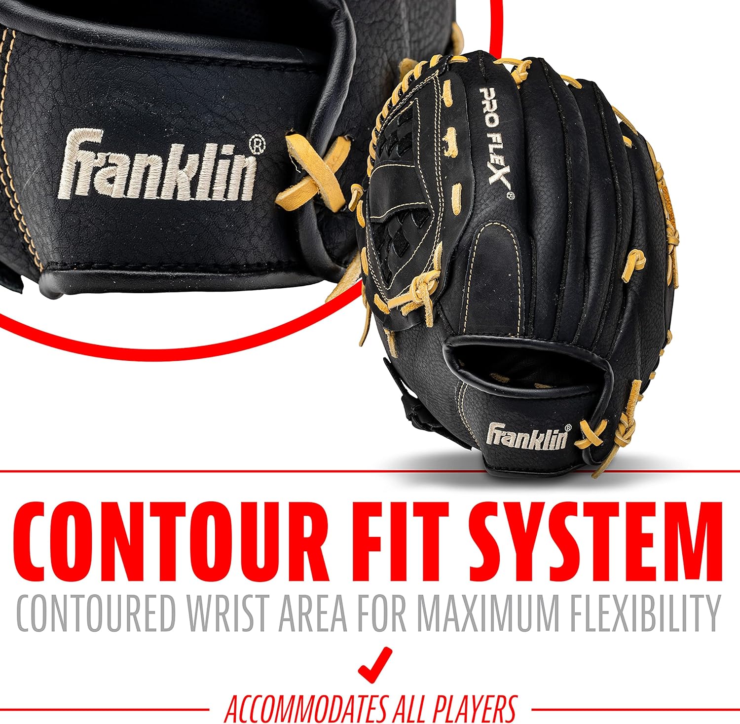Franklin Sports Baseball Glove - Proflex Adult Baseball + Softball Glove - Gallery 22