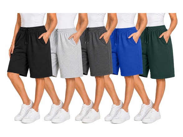 5Pk Womens Loose Fit Lounge Shorts