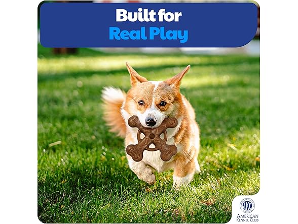 AKC 2 Pack Training Dog Chew Toy, Wood-Infused
