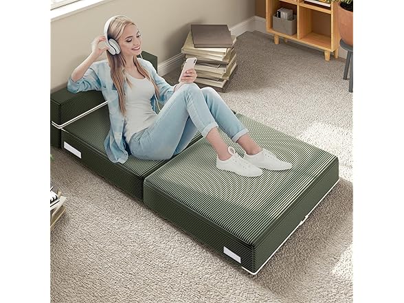 CATMIX Folding Sofa Bed, Foldable Memory Foam Couch Floor Ma (Open Box)