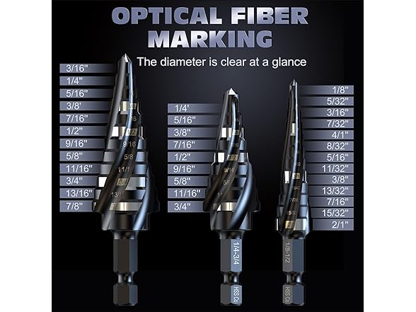 MingZhuS Four Spiral Step Drill Bits