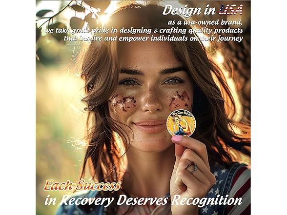 Rosie The Riveter 1 Year Sobriety Coin