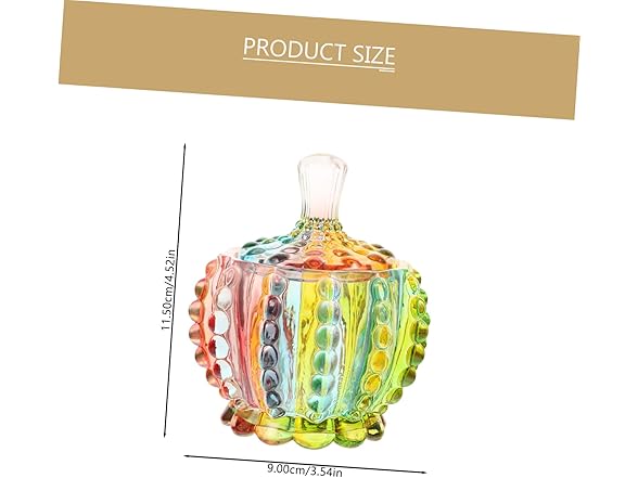 Homoyoyo Colorful Glass Candy Jar w/Lid