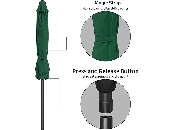 Simple Deluxe Simple Deluxe 9 FT Patio Umbrella with 2