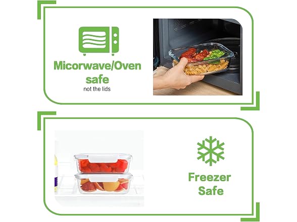 HOMBERKING 8pk 36oz White Glass Food Containers