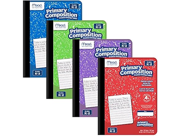 Mead Mead Primary Composition Book, 4 Pack