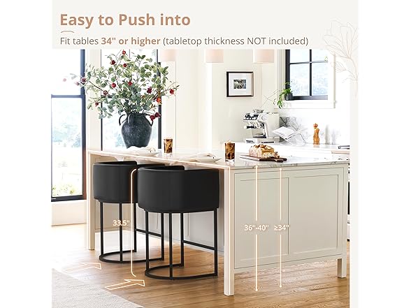 3 Black Counter Height Bar Stools