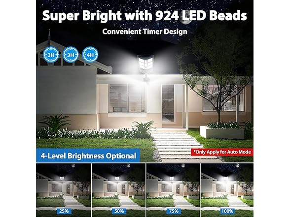 Bosceos 2-Pack 6000W Solar Street Lights Outdoor