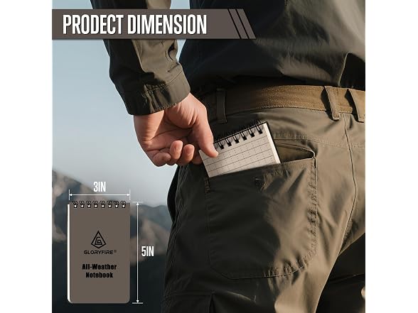GLORYFIRE 10pk Waterproof Notepad 3x5