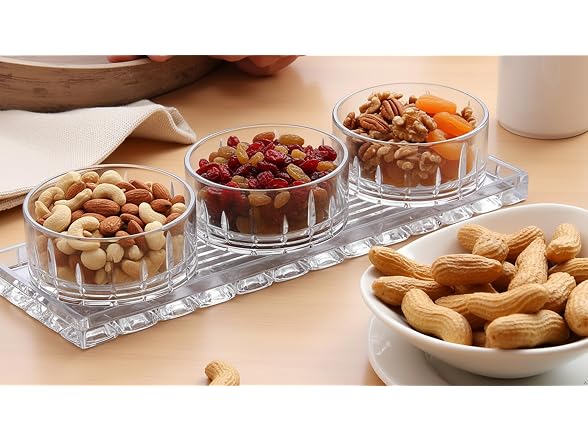Lorren Home Trends Crystal Glass Serving Set 