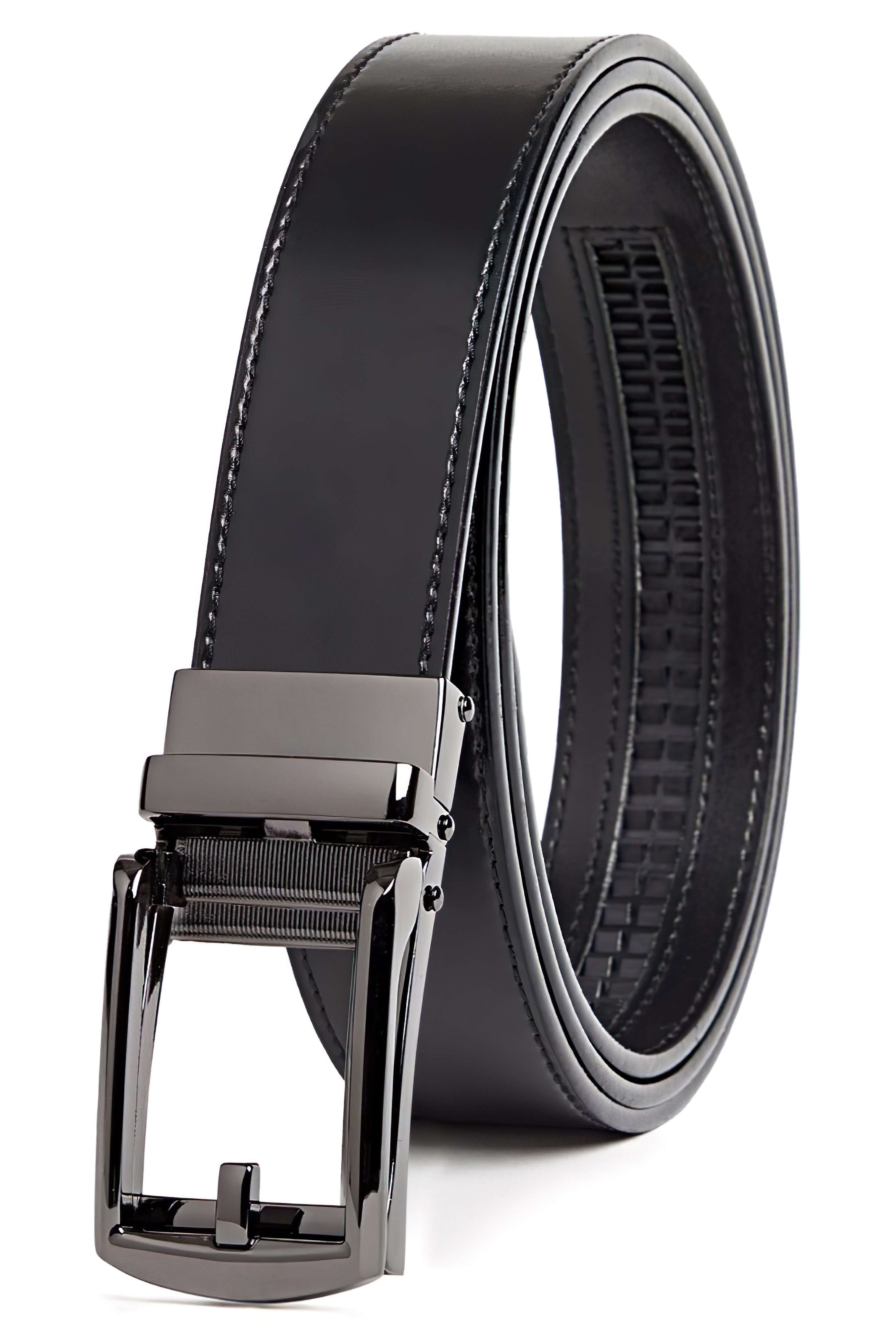 Carlo Fellini Mens Leather Ratchet Belt - Gallery 38