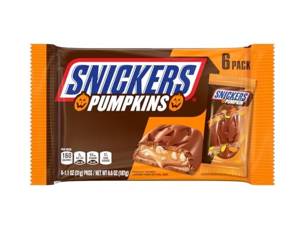 $4.99, Was $6.99, 28% Off! Snickers Pumpkins Milk Choc Halloween 6p dealfomo