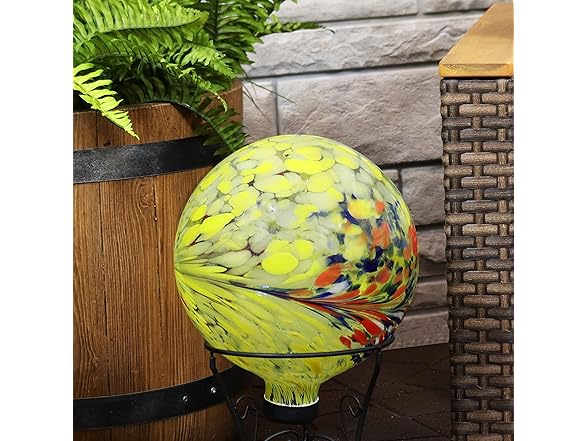 Sunnydaze 10-Inch Gazing Ball- Bright Summer Burst