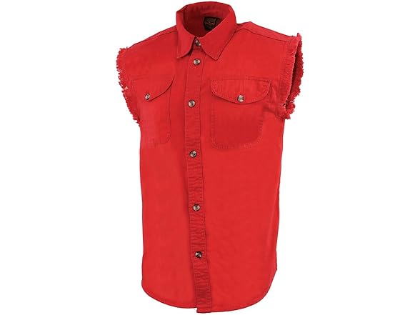 Men's Red Lightweight Denim Shirt