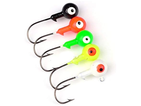Fishing Jig Hooks Set, 50-Pack Multi-Color Lead Jigs