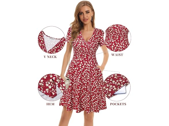 Msbasic Women (M) Flare Dress Empire Waist Dress