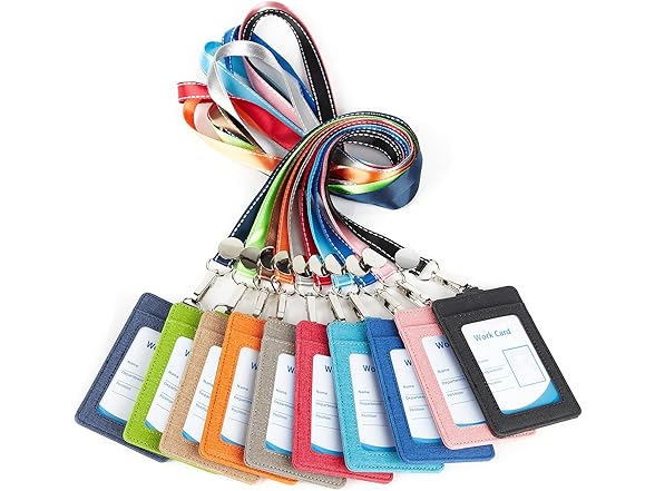 Faux Leather Vertical Badge Holder