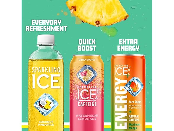 12PK Sparkling Ice, Coconut Pineapple Sparkling Water