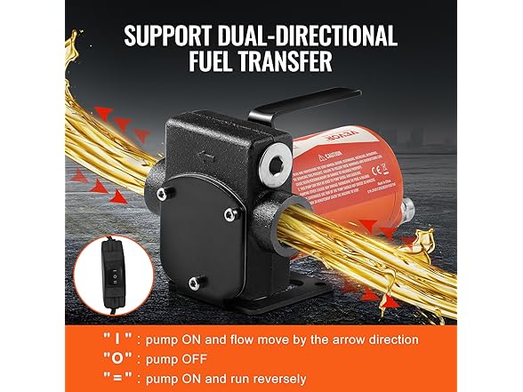 VEVOR Fuel Transfer Pump, 12V DC 5 GPM 1/10 HP