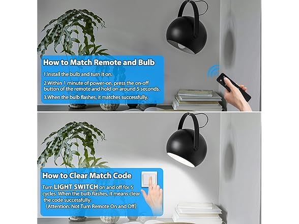 TOBUSA A19 LED Light Bulbs with Remote, 2 Pack