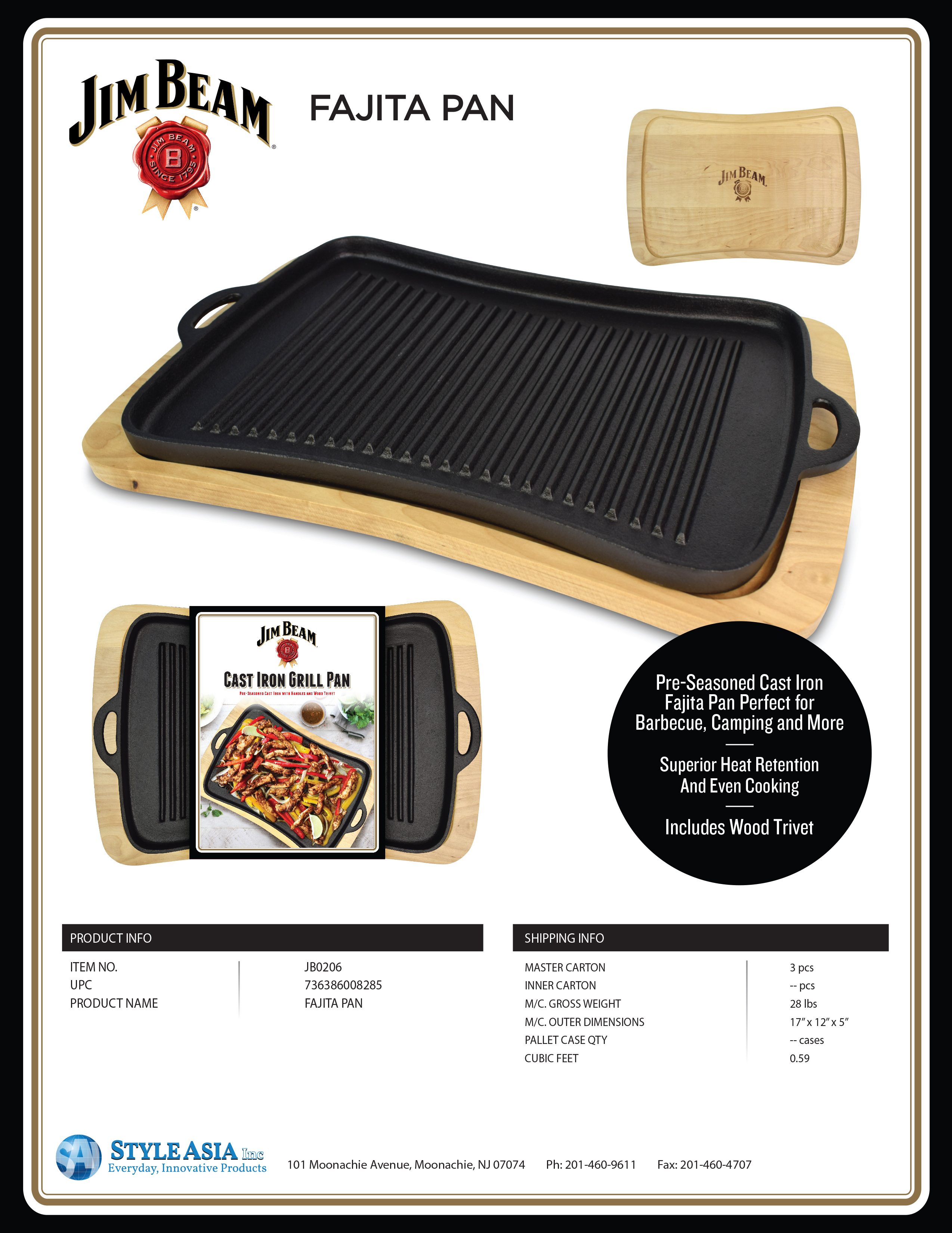 Jim Beam Cast Iron Grill Pan - Gallery 20