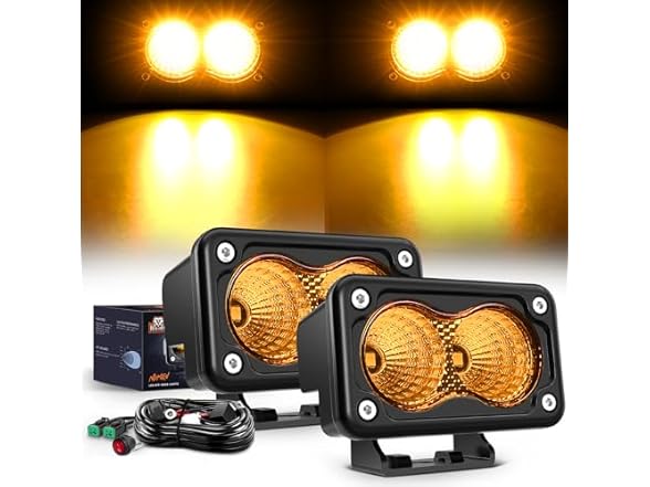 Nilight Motorcycle Amber LED Pods 2 PCS 3 Inch