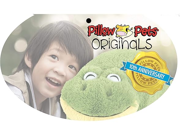 Pillow Pets Friendly Frog 18" Stuffed Animal Plush Toy, Green
