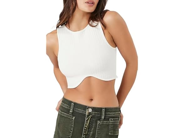 Forever 21 (L) Seamless Ribbed Crop Top