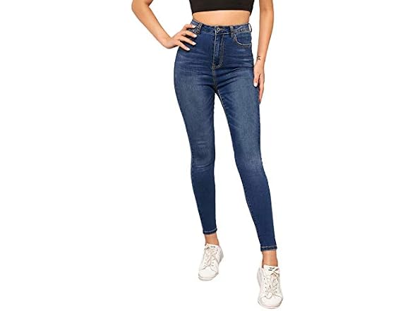 SweatyRocks Women (L) Casual Button High Jeans