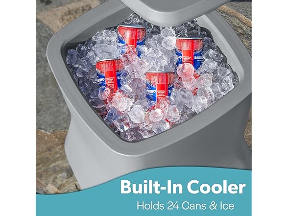 Modern Outdoor Side Table 25Qt Cooler