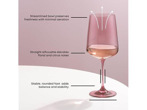 JoyJolt Sidney Stemmed White Wine Glasses, Set of 4