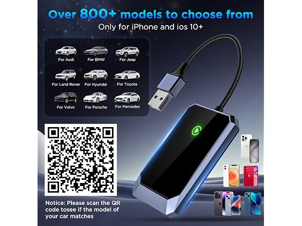 TERUNSOUl Wireless Carplay Adapter (for Apple iPhone iOS 10+)