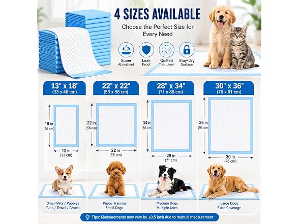 Suptinwear Puppy Pads, 6-Layer Dog Training Pads 150 Count