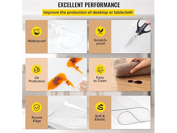 VEVOR Plastic Table Cover 40 x 80 Inch