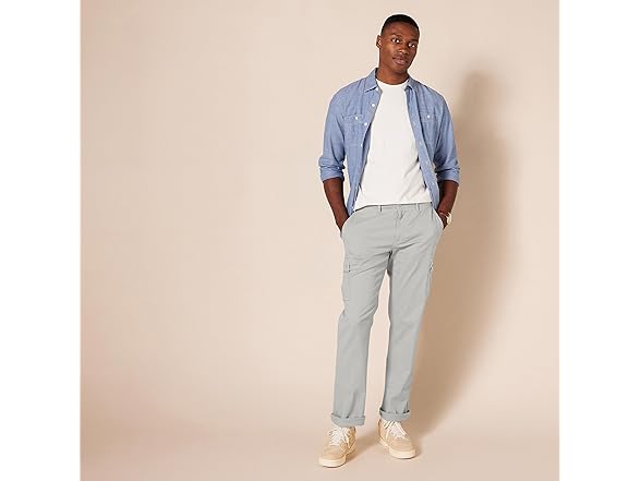 Mens StraightFit Cargo Lt Grey (38Wx34L)