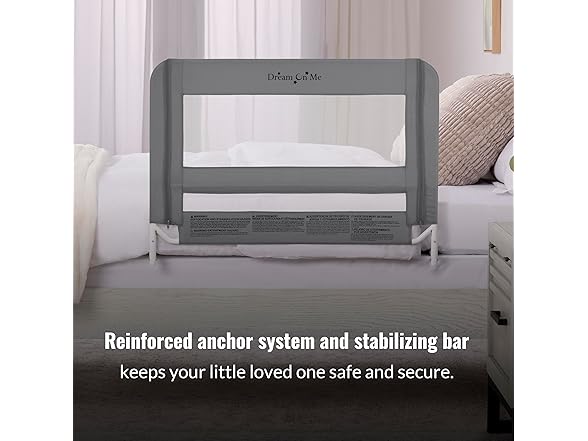 Dream On Me Lightweight Mesh Security Adjustable Bed Rail