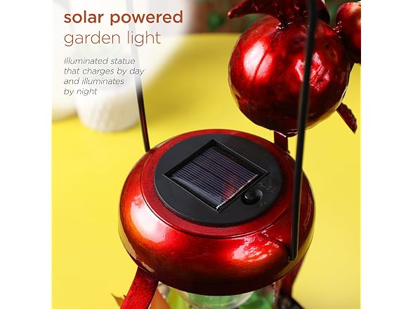 Alpine Corp Solar Rooster LED16in Red