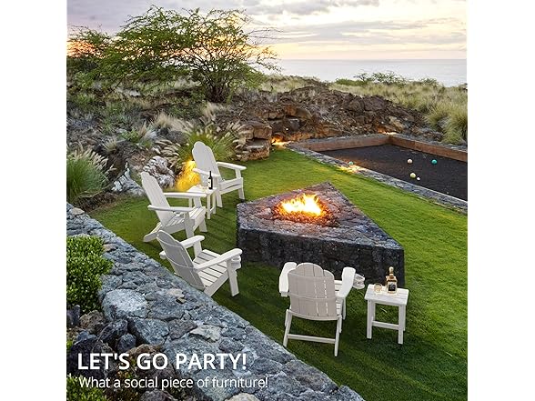 White Folding Adirondack Chair Set of 4