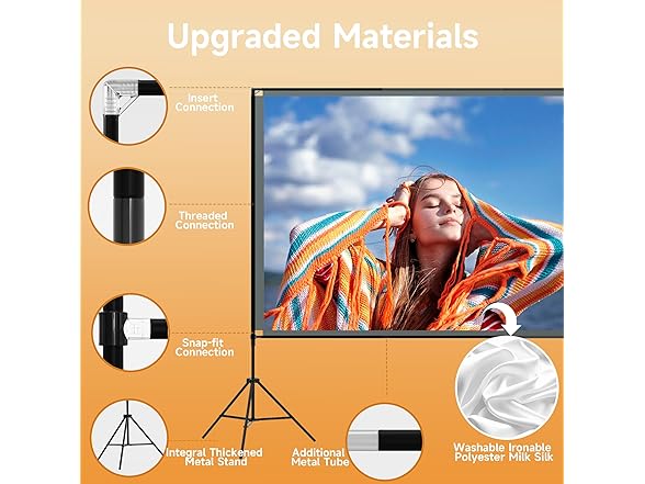 120" Projector Screen with Dual Tripod Stands