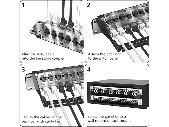 Jadaol [UL Listed] 24 Port Patch Panel