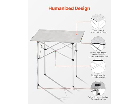 Folding Camping Table, Outdoor Portable Side