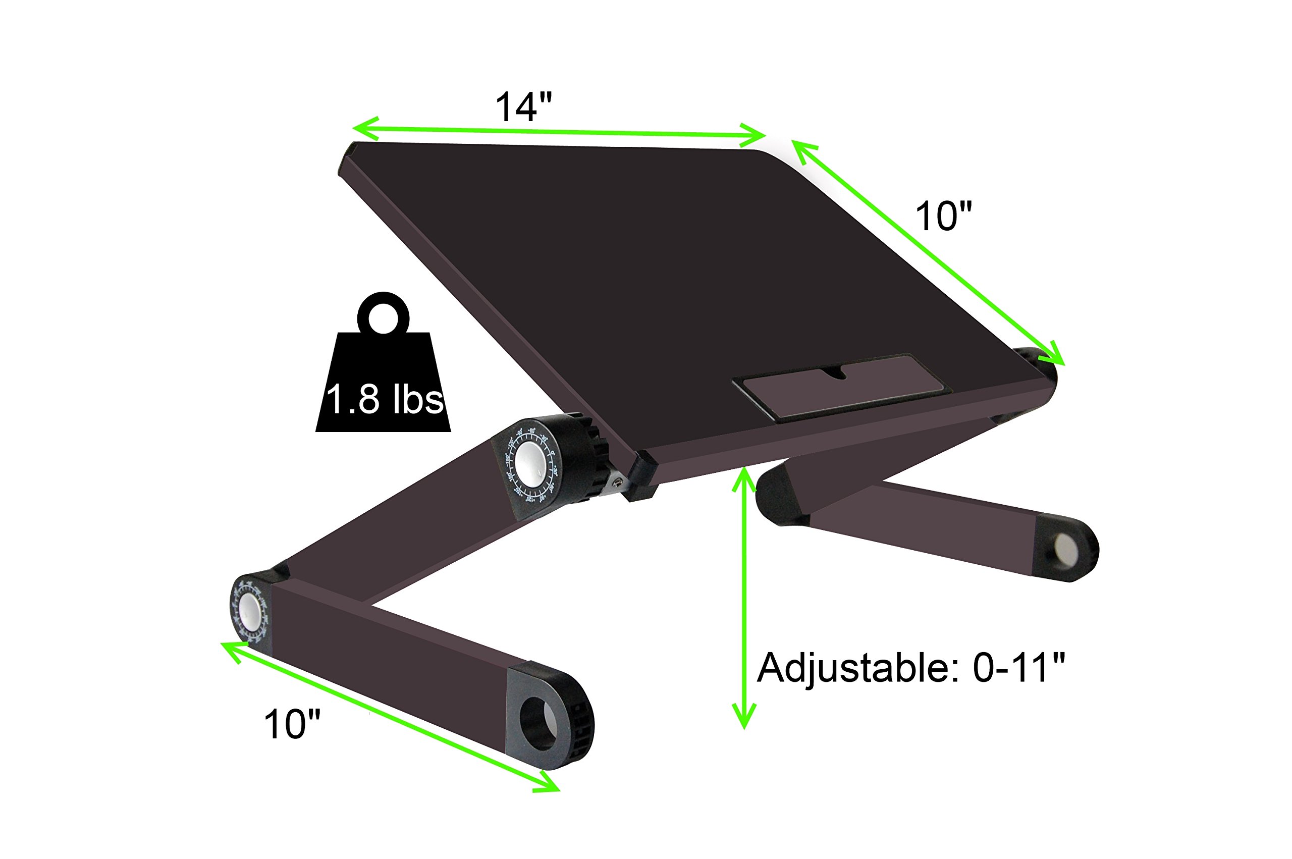 WorkEZ Light Laptop Stand Lap Desk Black - Gallery 17