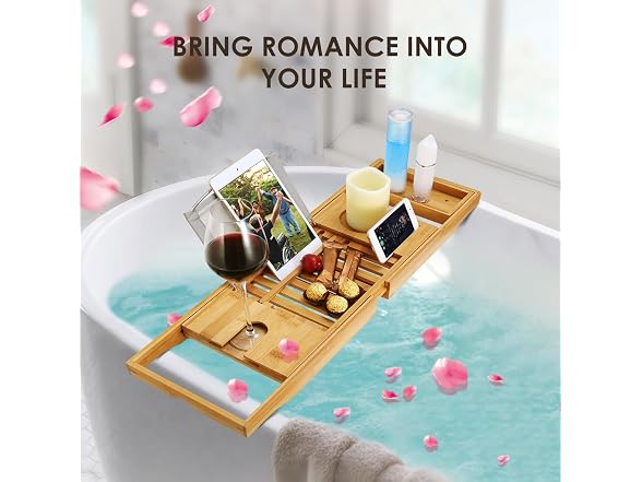 iMounTEK Water Resistant/Rust Proof Bamboo Bathtub Caddy