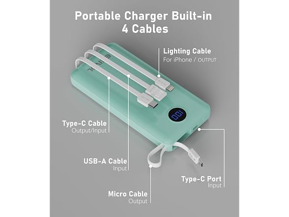 EEIVOL Charger Built-in 4 Cables